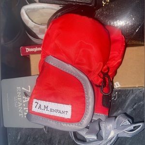 NEW- 7 A.M ENFANT RED/GRAY MITTENS for babies